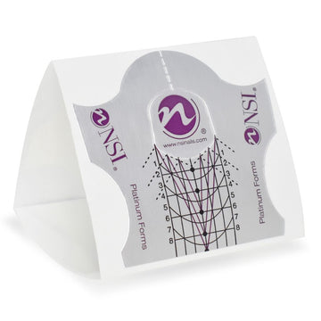 NSI Platinum Nail Forms—adhesive sculpting forms with silver grid and length guides for gel or acrylic extensions