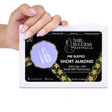Pre-Buffed Soft Gel Nail Tips full cover gel extensions, NSI Australia