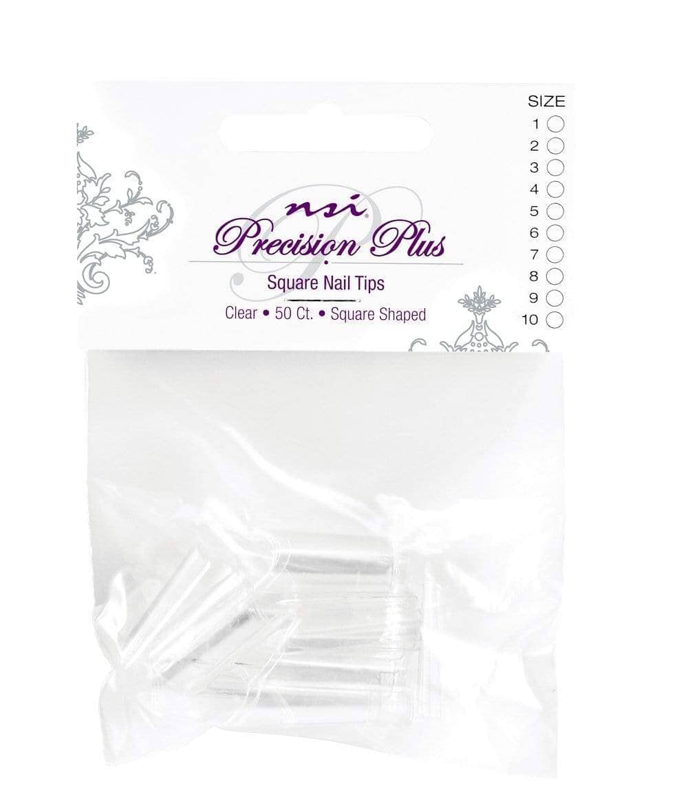 PRECISION PLUS Square Clear Nail Tips Bag 50ct