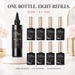 Nail Success Australia Press On Tips Gel 120 ml refill beside eight 15 ml bottles, demonstrating equivalent product volume.
