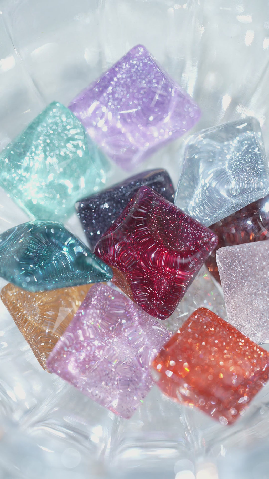 Born Pretty Reflective Glitter Gel Polish display with 12 colour swatch chart, bottles and sample nail tips, NSI Australia