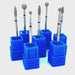 Diamond burr drill bits set for nail use – 7-piece rotary tool kit with ball, tapered, and pointed tips
