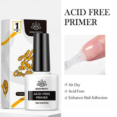 Born Pretty acid-free nail primer 10ml for air-dry nail prep and enhanced gel adhesion