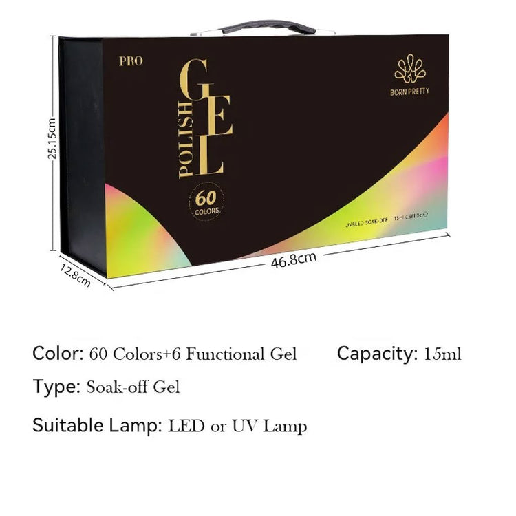 Pro 60 Colours Gel Polish Kit Born Pretty