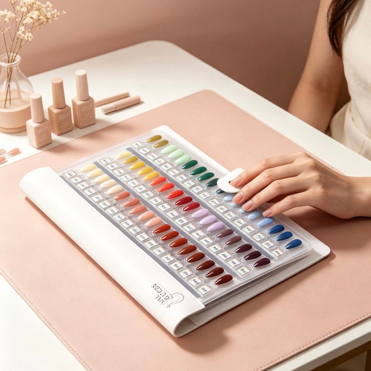Pro magnetic gel polish swatch colour display book with removable nail colour samples for professional salon shade organisation