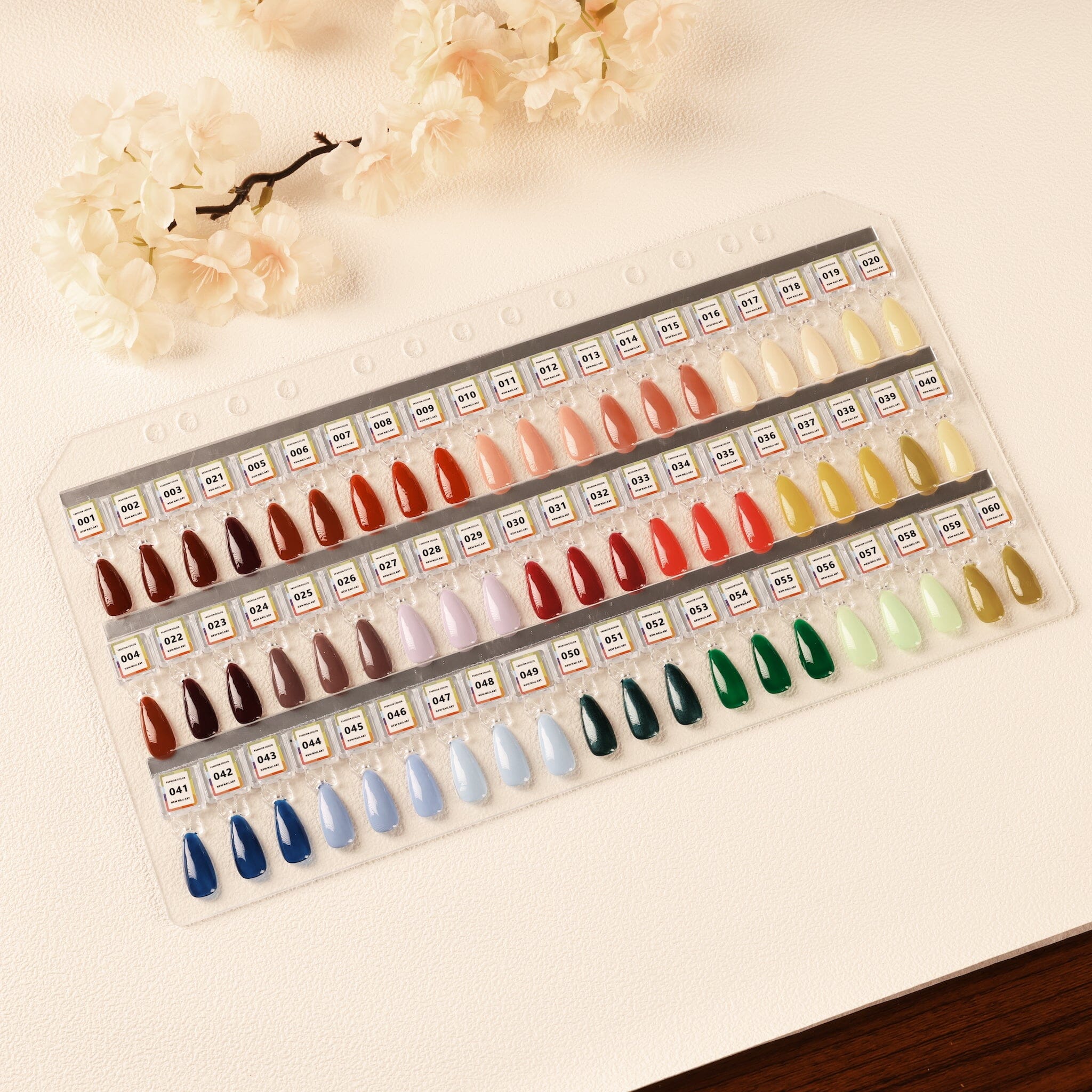 NSI Australia Pro Magnetic Swatch Colour Display Book — gel polish colour chart with labeled nail tip samples