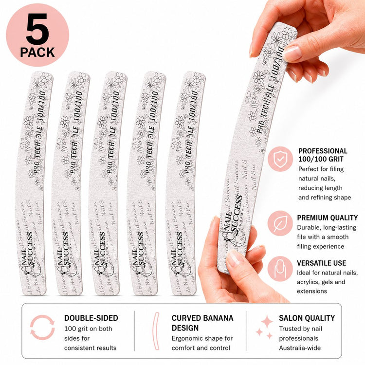 100 grit curved nail files for shaping acrylic, gel and natural nails
