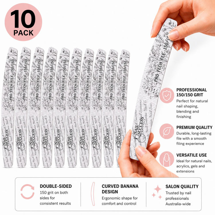 150 grit curved nail files for shaping, blending and finishing natural or enhanced nails