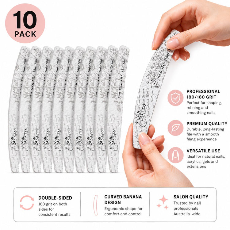 Pro nail file 180180 fine nail file and buffer NSI Australia 10 pcs pack pro file
