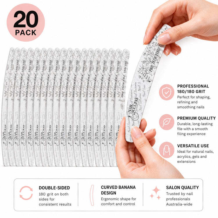 Pro nail file 180180 fine nail file and buffer NSI Australia 20 pcs pack pro file