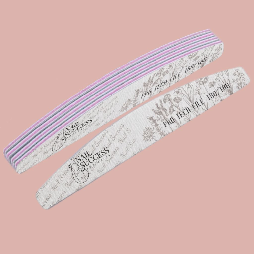 180 fine grit—curved half-moon emery boards, floral print, multi-pack