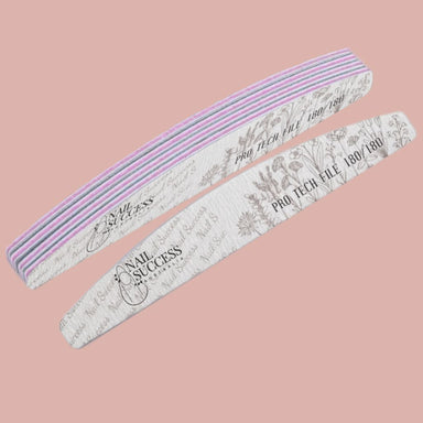 180 fine grit—curved half-moon emery boards, floral print, multi-pack