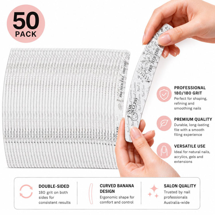 Pro nail file 180180 fine nail file and buffer NSI Australia 50 pcs pack pro file