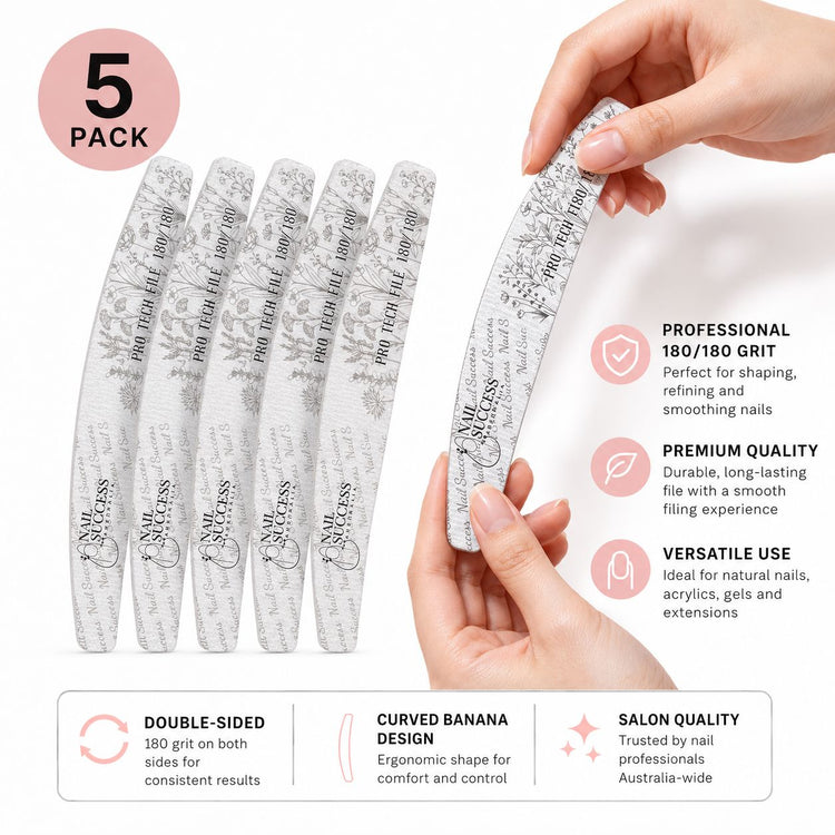 Pro nail file 180180 fine nail file and buffer NSI Australia 5 pcs pack pro file