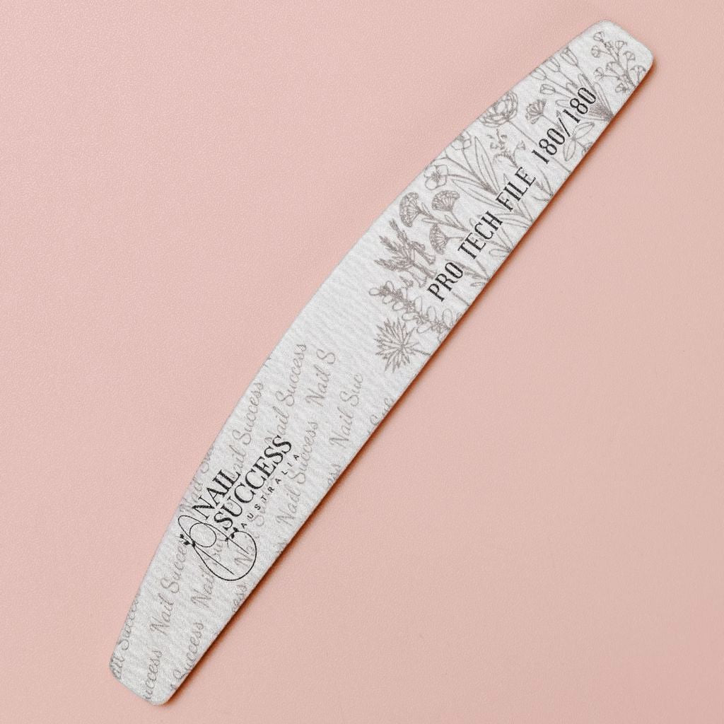 180 fine grit—single curved emery board with floral print branding
