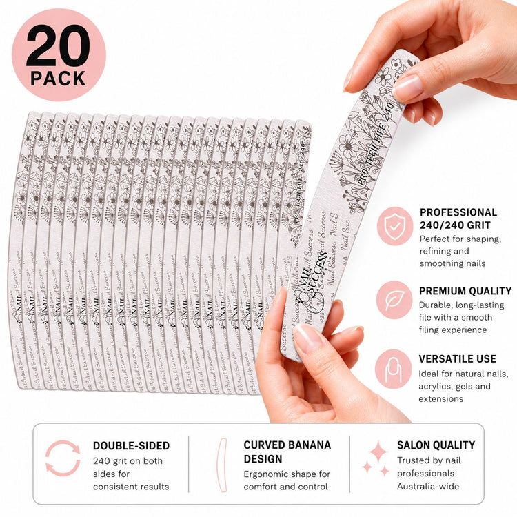 Pro nail file 240240 extra fine nail file and buffer NSI Australia 20 pcs pack pro file