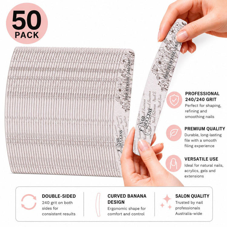 Pro nail file 240240 extra fine nail file and buffer NSI Australia 50 pcs pack pro file