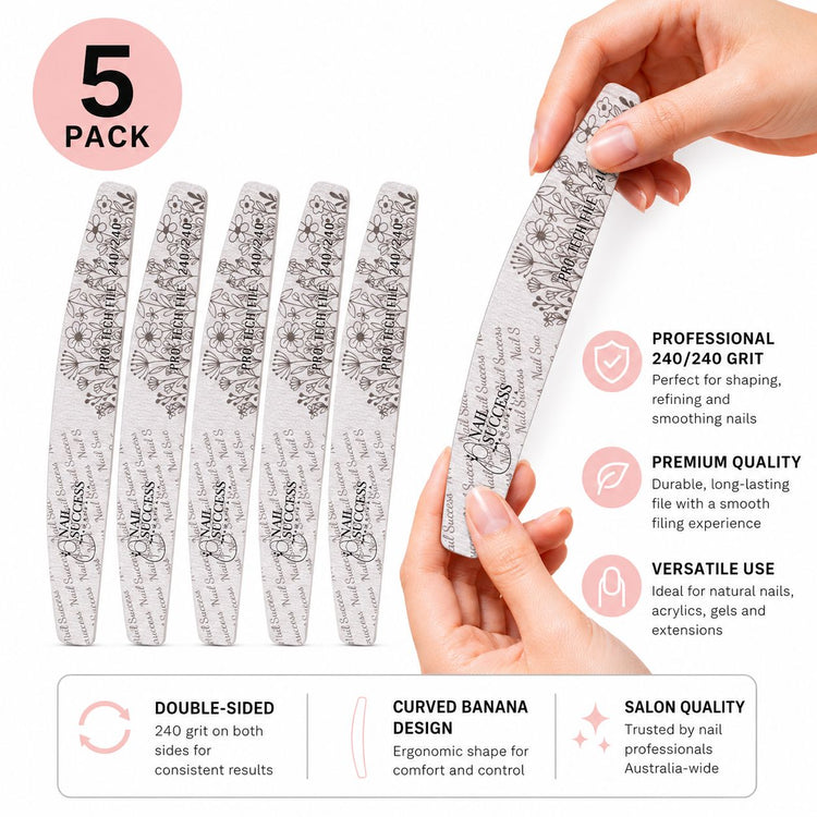 Pro nail file 240240 extra fine nail file and buffer NSI Australia 5 pcs pack pro file