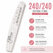 240 extra-fine nail file for natural nail preparation, smoothing, edge buffing and finishing.