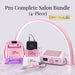 Pro Complete Salon Bundle 4-piece pink professional nail salon kit with UV LED lamp, electric nail drill, manicure dust collector, and LED arch light