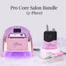 Pro Core Salon Bundle 2-piece pink professional nail salon kit with UV LED lamp and electric nail drill