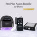 Pro Plus Salon Bundle 3-piece black professional nail salon kit with UV LED lamp, electric nail drill, and manicure dust collector