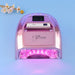 UV nail lamp with flash torch, rose gold gel nail dryer with curing lights on