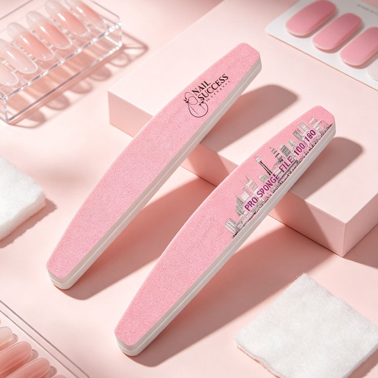 180 grit sponge nail files for shaping, refining and smoothing natural and enhanced nails