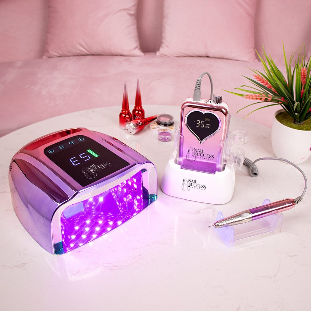 Professional Electric Nail File + Rechargeable Nail Lamp 96W Pair