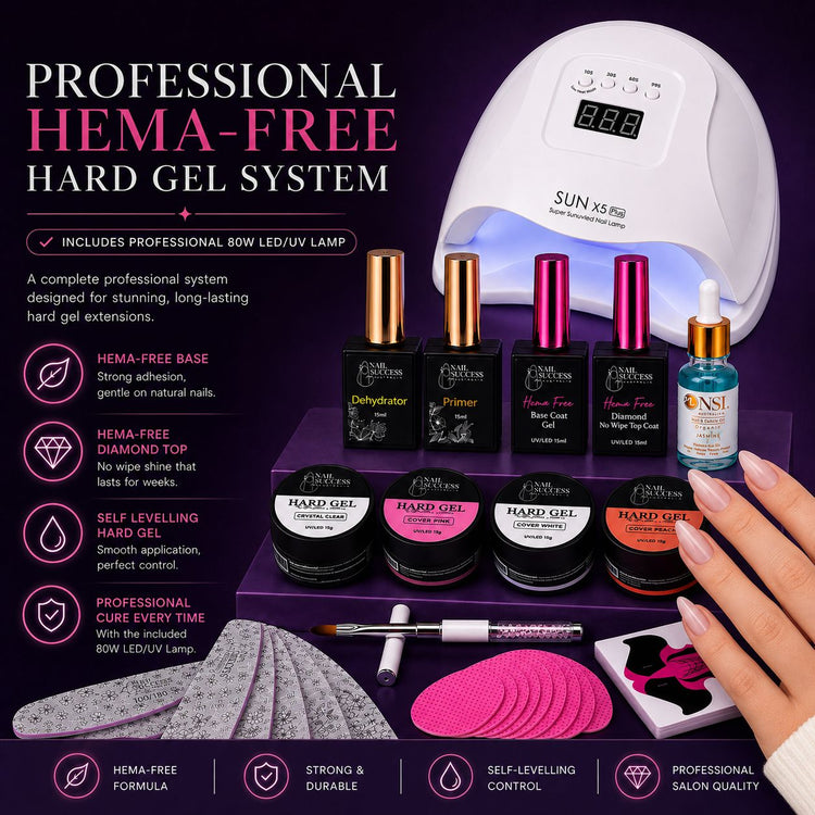 LED lamp, four gel colours and accessories – Nail Success Australia