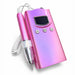 Pink professional ultra smart e-file nail drill machine with handpiece, LCD screen and coiled cord for salon manicures