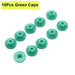10-piece green nail drill bit dust protector caps for e-file bits, helping reduce dust entry and protect manicure drill handpieces