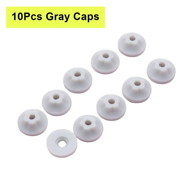 10-piece grey nail drill bit dust protector caps for e-file bits, helping reduce dust entry and protect manicure drill handpieces