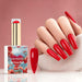 NSI Australia Pure Red gel polish with glossy red manicure and swatch, shade 09