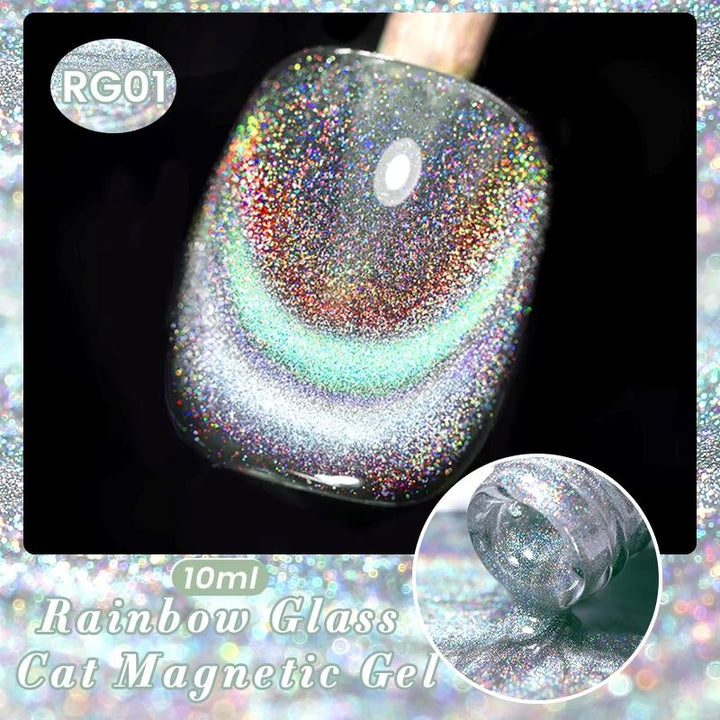 Rainbow Glass Cat Magnetic Gel Polish Born Pretty01