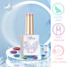 LED soak-off gel polish bottle with glitter finish, natural resin, highly pigmented, 6-week wear