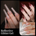 Born Pretty Reflective Glitter Gel Polish shown on long ombre glitter nails in silver, nude and burgundy styles, NSI Australia