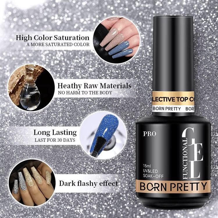 Reflective Glitter Top Coat Born Pretty