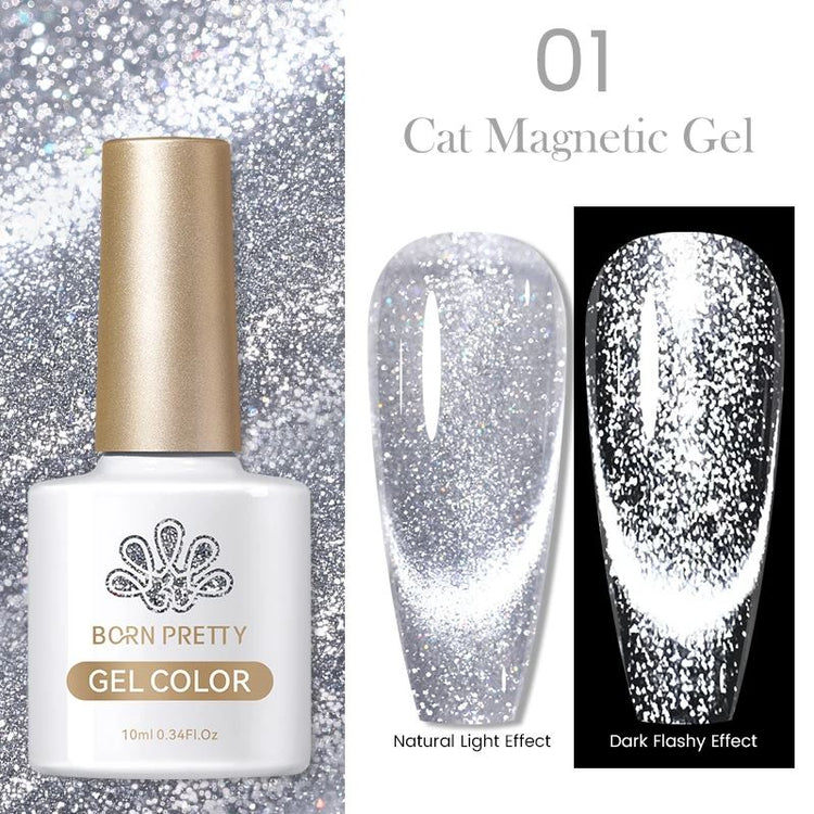 Reflective Sparkle Glitter Cat Eye Magnetic Gel Born Pretty01