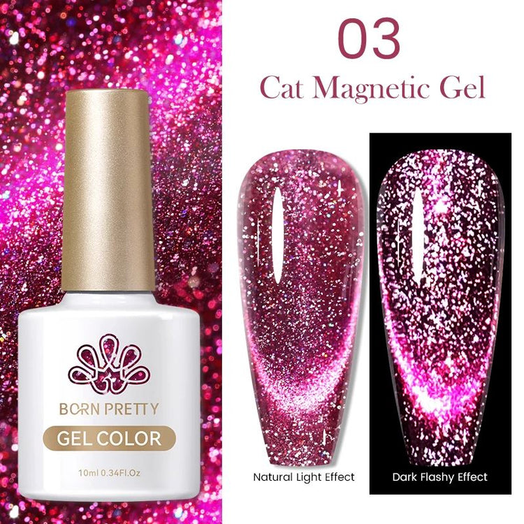 Reflective Sparkle Glitter Cat Eye Magnetic Gel Born Pretty03