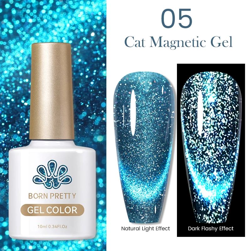 Reflective Sparkle Glitter Cat Eye Magnetic Gel Born Pretty05