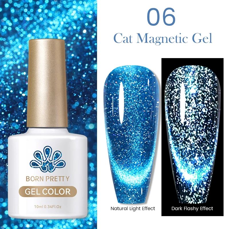 Reflective Sparkle Glitter Cat Eye Magnetic Gel Born Pretty06