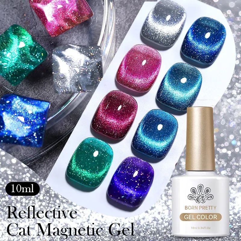 Reflective Sparkle Glitter Cat Eye Magnetic Gel Born PrettyPack 8 Colours(01+02+03+04+05+06+07+08)