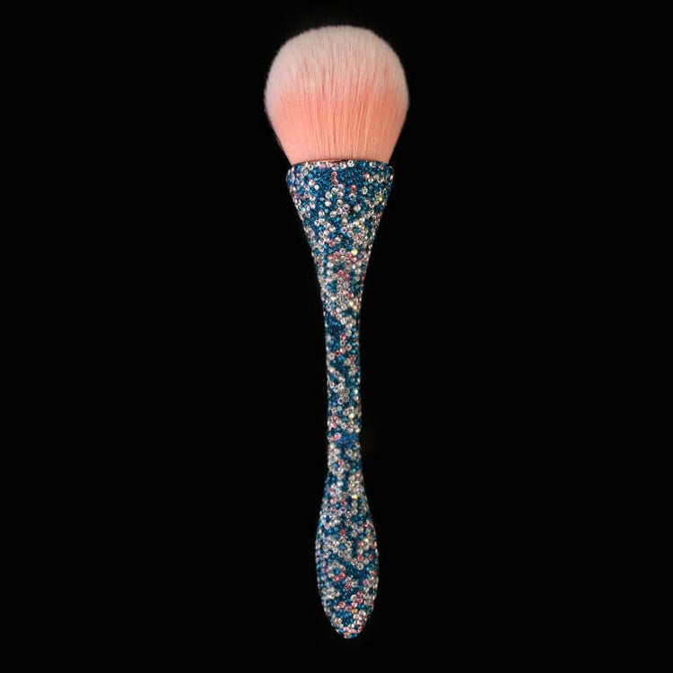 Rhinestones Handle Soft Hair Dust BrushBlue
