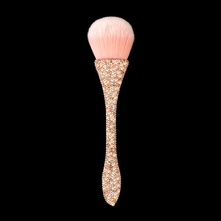 Rhinestones Handle Soft Hair Dust BrushGold