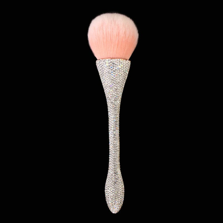 Rhinestones Handle Soft Hair Dust BrushSilver