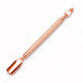 Rose gold double-ended cuticle pusher and angled precision scraper nail tool with textured grip handle
