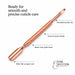 Nail Success Australia rose gold cuticle pusher tool with rounded pusher tip, textured grip handle and wide flat scraper end