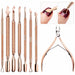 Rose gold cuticle pusher and cuticle nipper manicure tool set