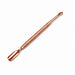 Rose gold double-ended cuticle pusher and angled scraper nail tool with textured grip handle